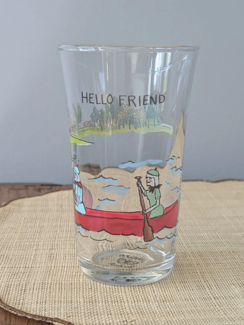 Anthropologie Menagerie Molly Hatch Hello Friend Canoe Juice Glass